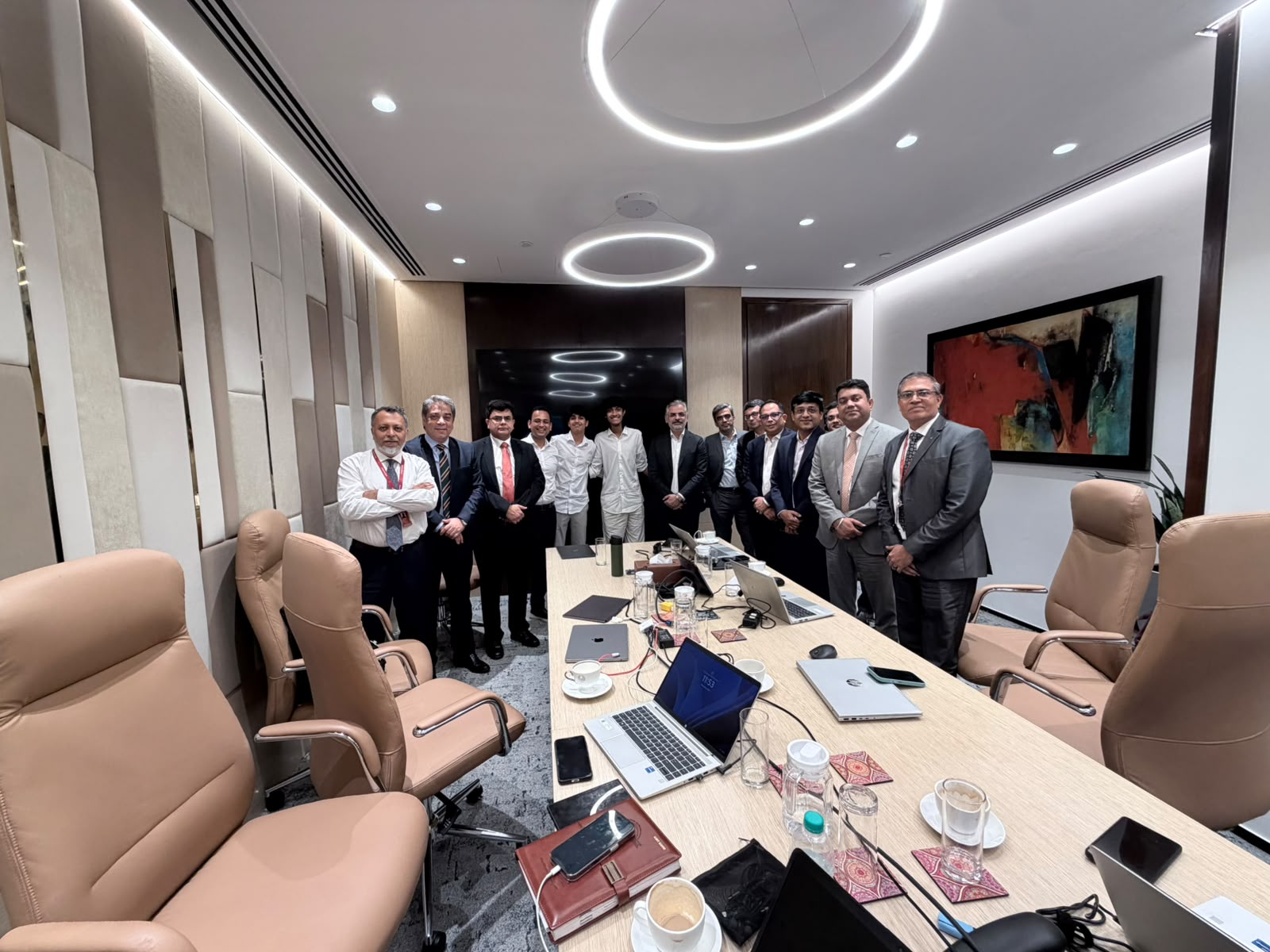 Shivank Jalan presenting with the Onnivation team to the senior leadership of IndusInd Bank